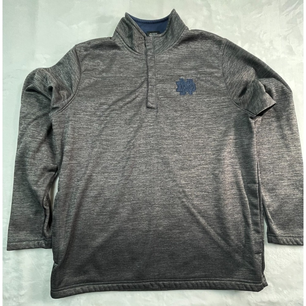 Univ of Notre‎ Dame Mens L Quarter Snap Pullover Polyester Fleece lined Pockets